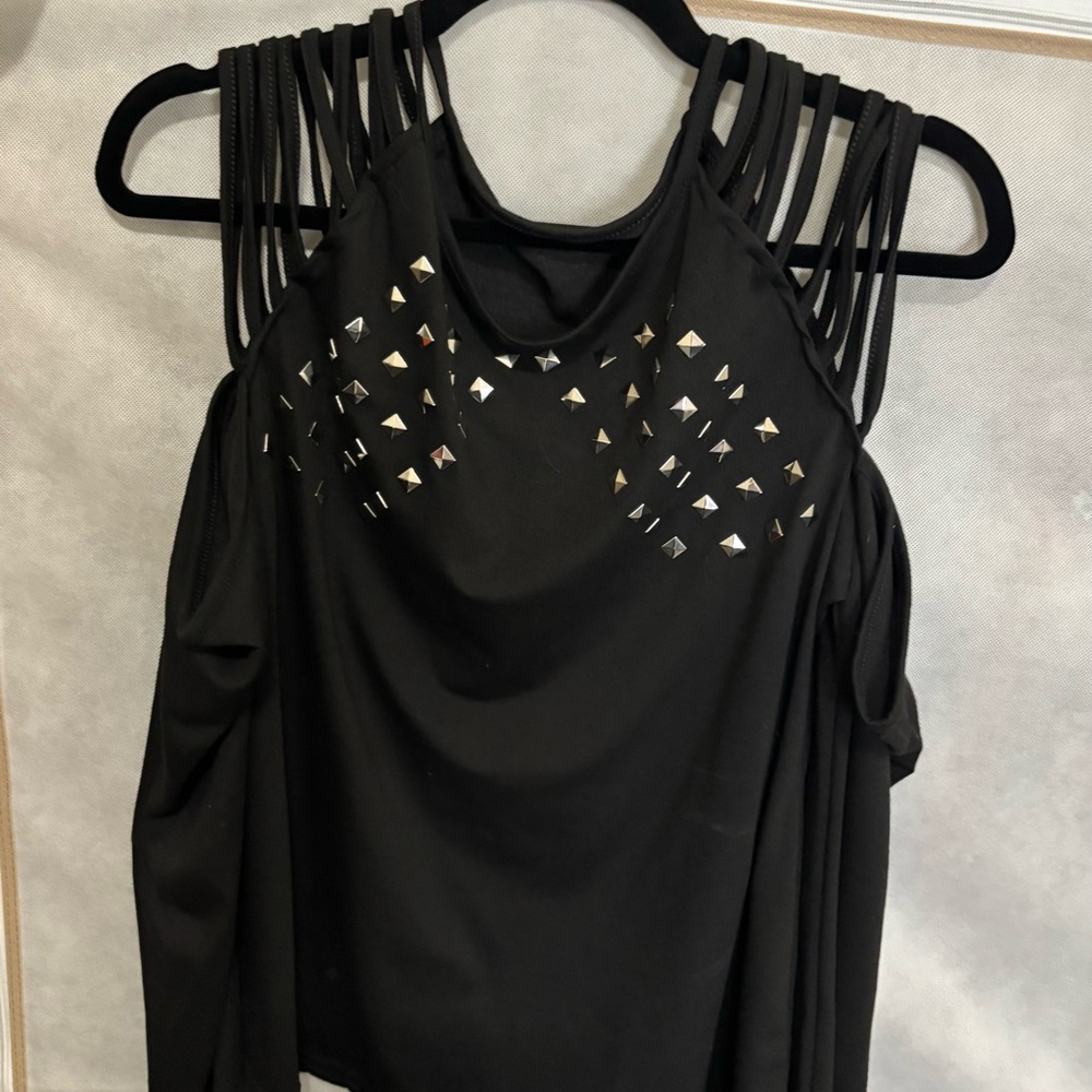 Black Studded Women's Top
